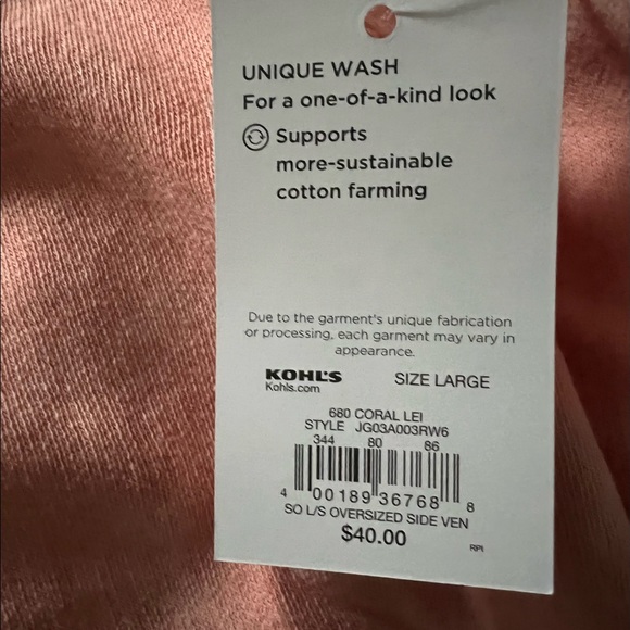 NWT‼️Juniors' SO® Long Sleeve Favorite Crewneck Sweatshirt -Coral Lei - Picture 2 of 3